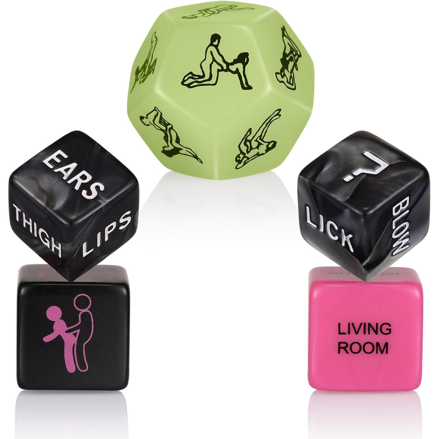 Glowing Sex Game Polyhedral Position Dice Set 5pcs