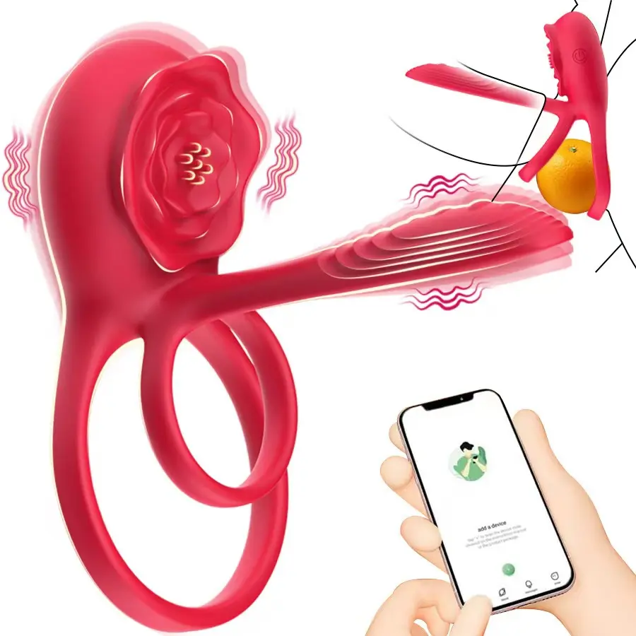 Vibrating Cock Ring Penis Rose Clitoral Stimulate